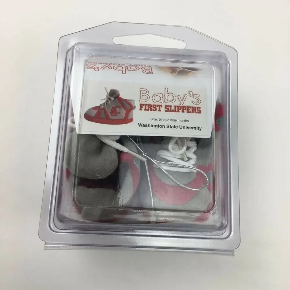 Comfy Feet Baby Boys Soft Soled First Slippers Red Gray Lace Up 0-9 Months